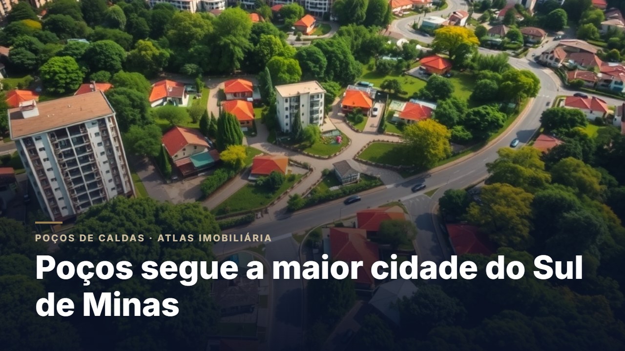 Poços de Caldas segue como a maior cidade do Sul de Minas, com 173.100 moradores