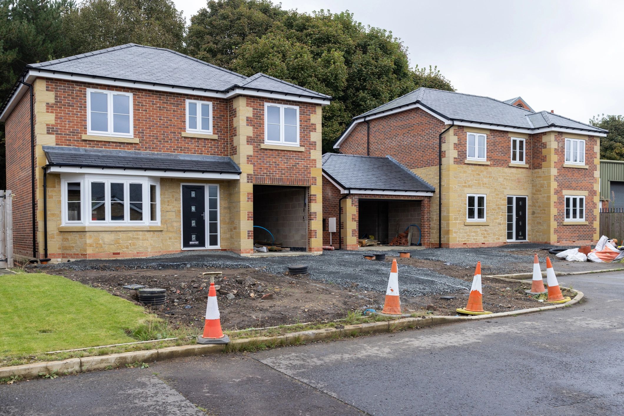 New residential homes in a development