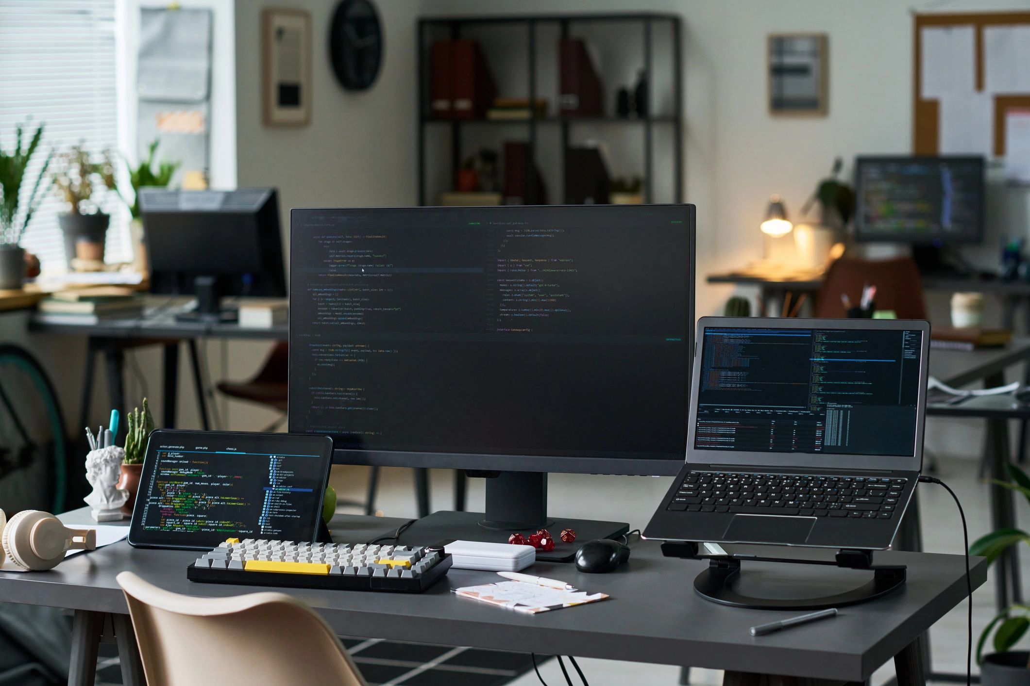 Professional office workspace illustrating secure handling of customer information